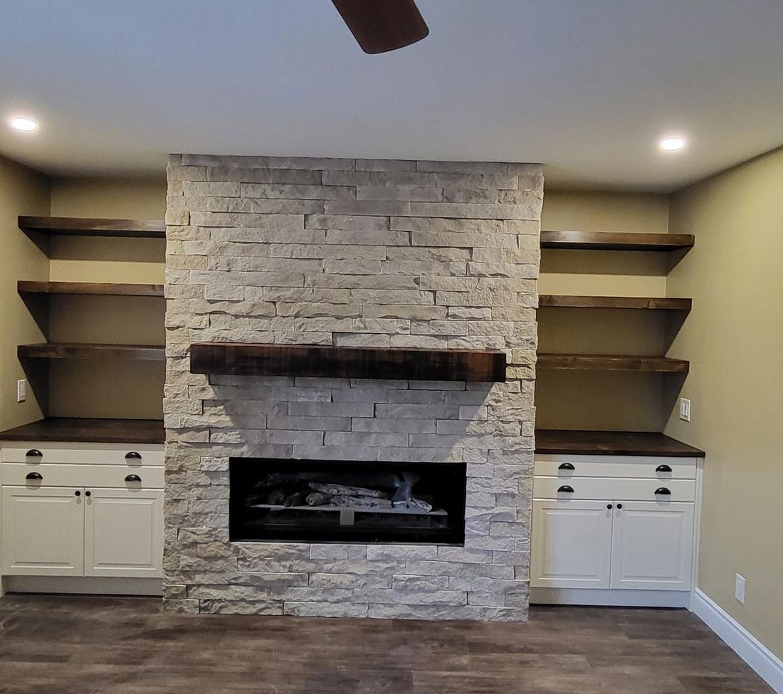 Stone Surround & Shelving