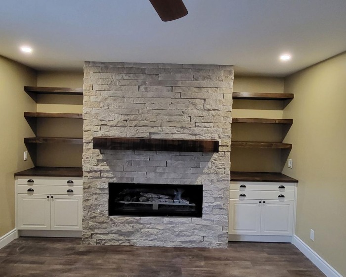 Stone Surround & Shelving